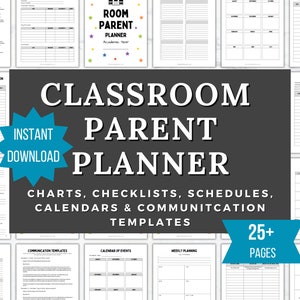 Classroom Parent Planner Printable PTO Room Parent Binder template PTA Room Mom Forms elementary school room parent event planner sheets