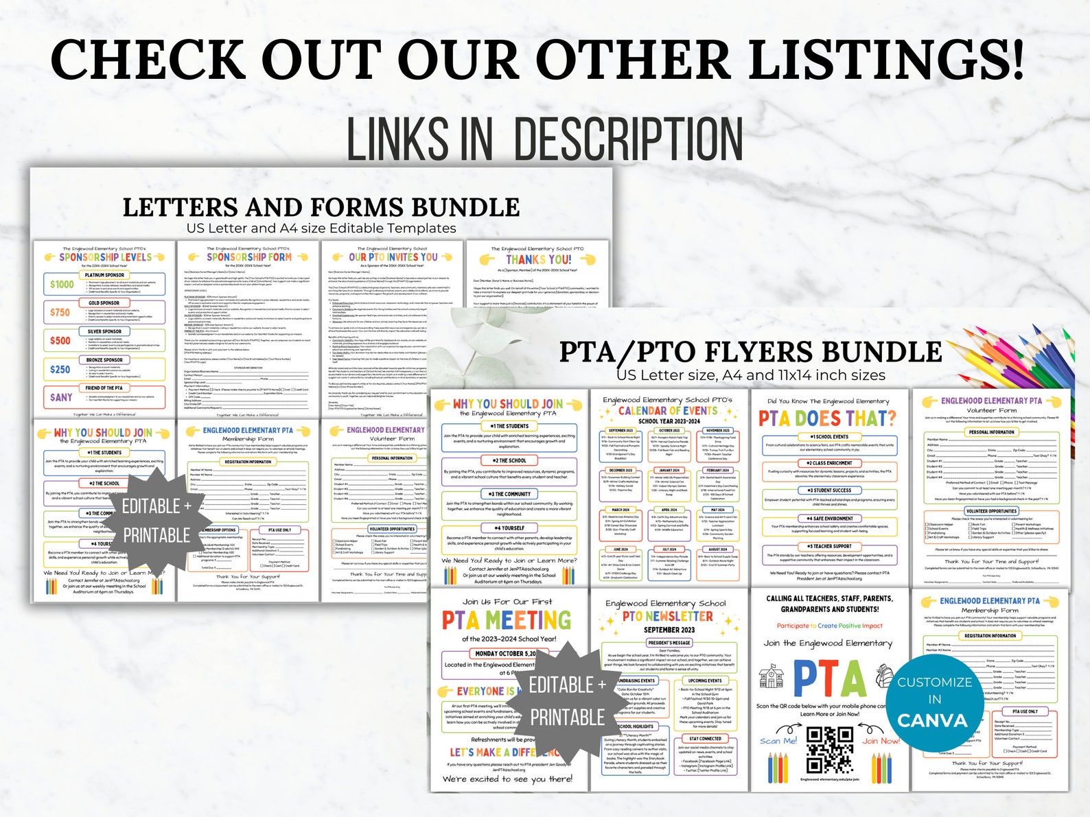 PTA Sign up Sheet Template PTO Sign up Sheet Printable School Event