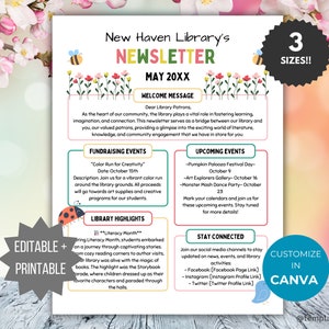 Spring Newsletter Flyer Printable Community Newsletter template library Spring flyer Business newsletter Church flyer template May news