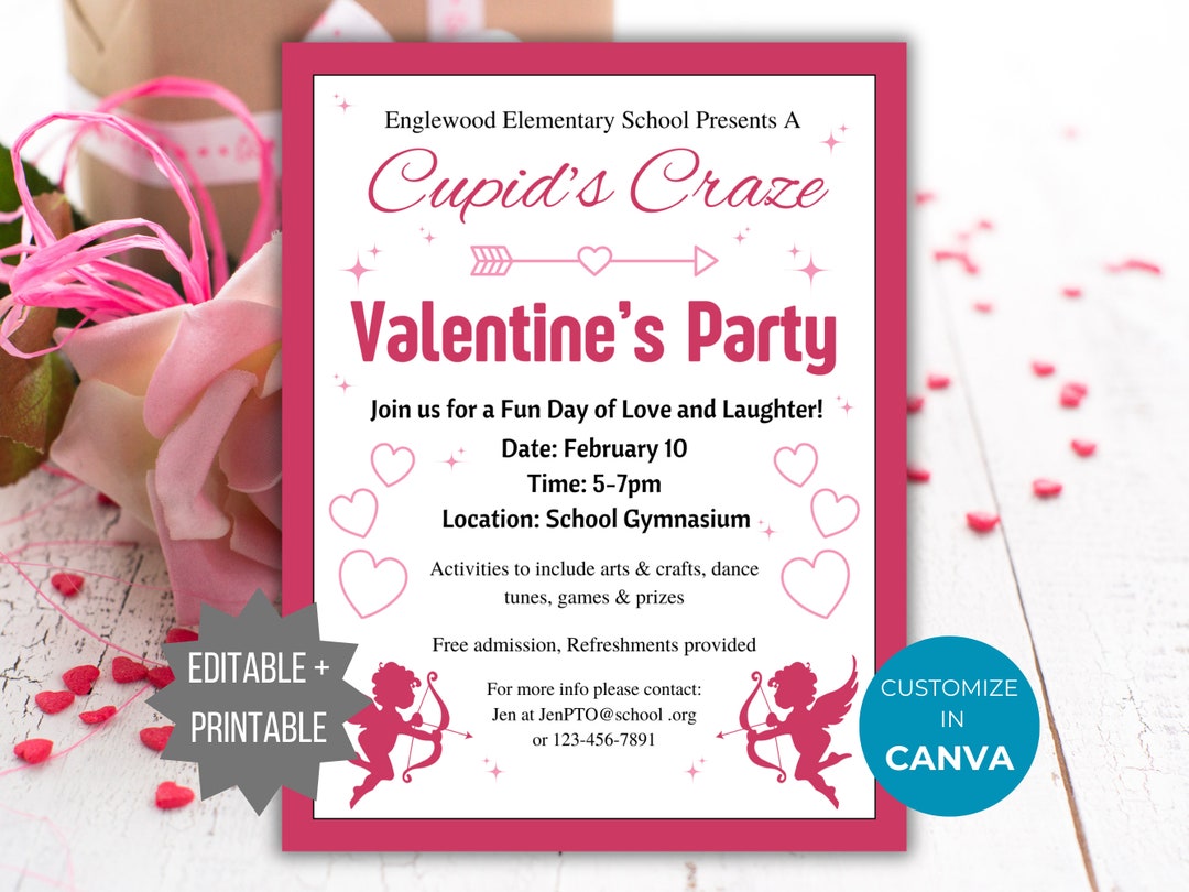 Valentine Party Invite Flyer Valentine Day Neighborhood Party