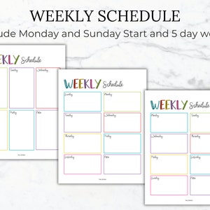 Kids Daily and Weekly Schedule Printable Bundle Kids Schedule Editable Homeschool schedule Printable Daily and Weekly Routine chart for kids