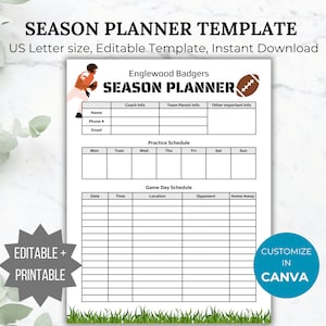 Sjabloon voetbalseizoenplanner voetbalwedstrijdschema afdrukbaar voetbaloefenschema bewerkbaar voetbalteam moeder wedstrijddag organisator