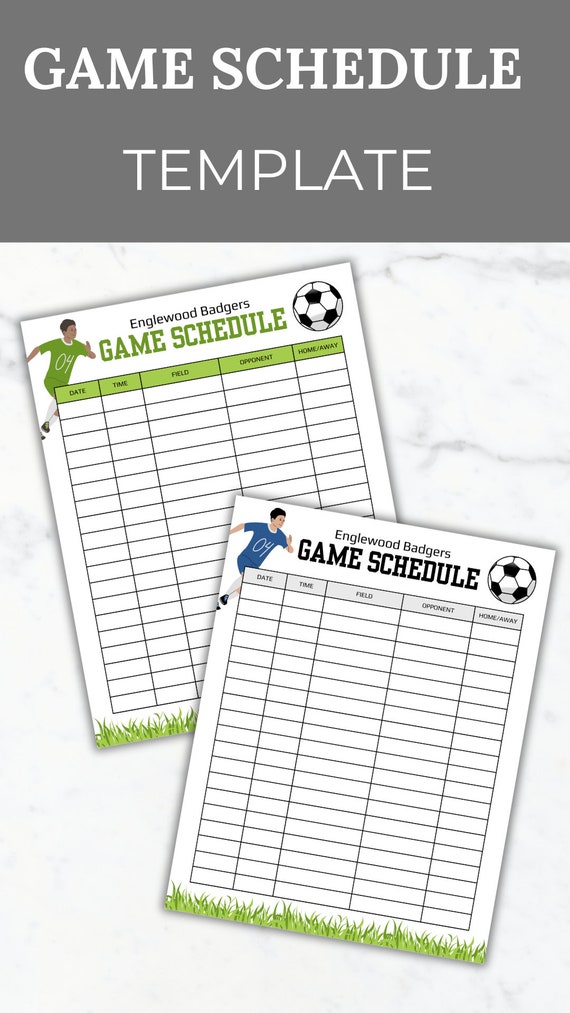 Soccer Game Schedule Template Soccer Sports Calendar Game Day Schedule  Soccer Planner Printable Team Mom Game Tracker Coach Schedule Handout - Etsy