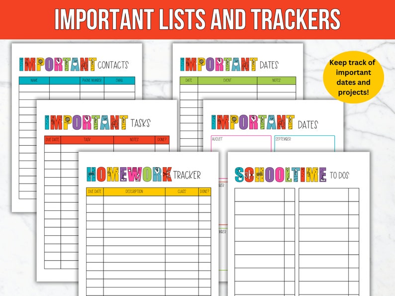 School Planner Printable 20232024 Editable School Year Etsy