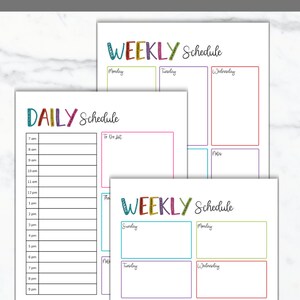 Kids Daily and Weekly Schedule Printable Bundle Kids Schedule Editable Homeschool schedule Printable Daily and Weekly Routine chart for kids