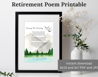 Regalo de jubilación poema de jubilación imprimible arte de la pared impresión digital tarjeta de jubilación Poesía decoración de arte de la pared del hogar regalo presente para el jubilado presente