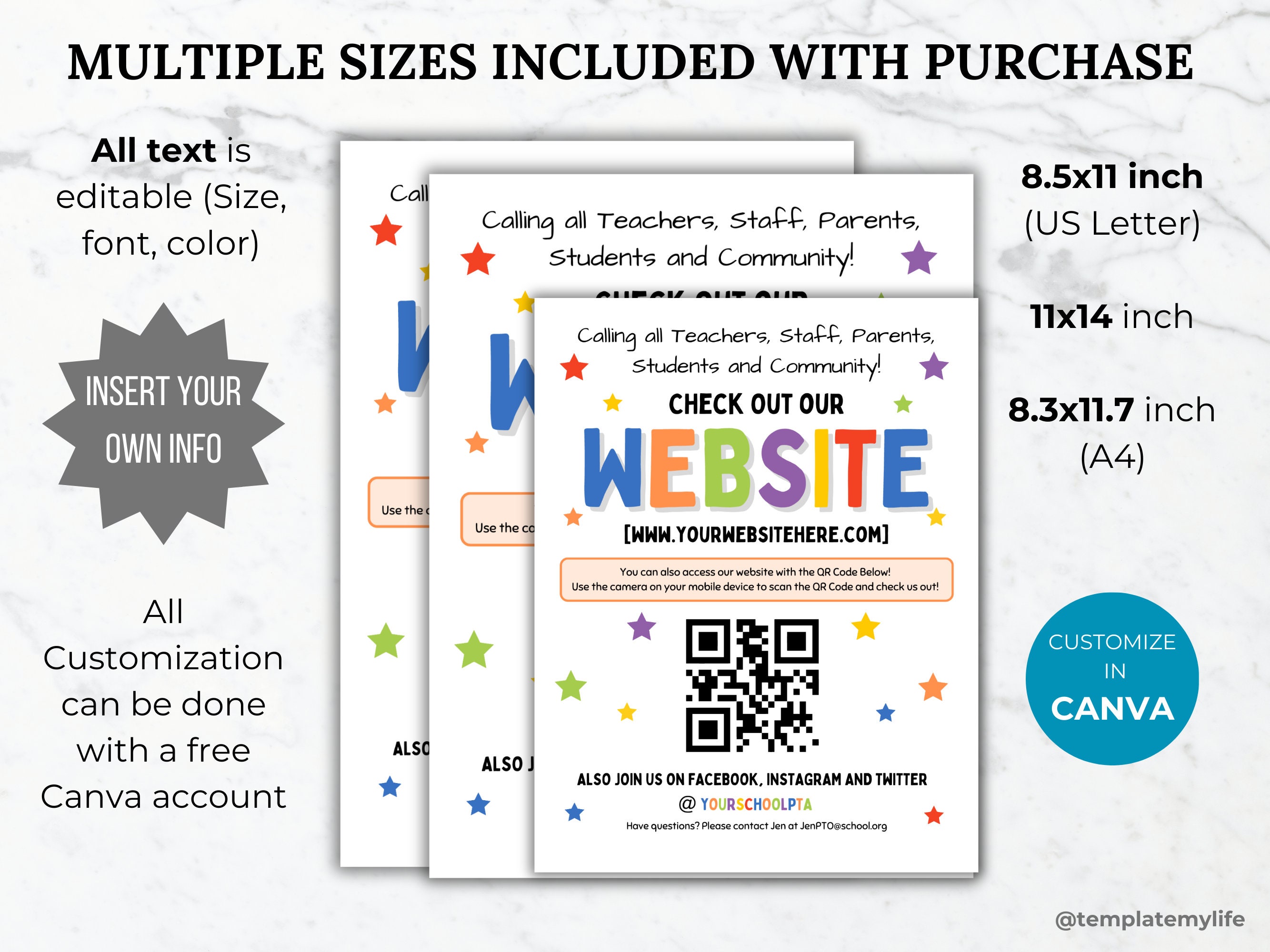 PTA PTO Website Flyer School Website Launch Announcement Template PTA ...