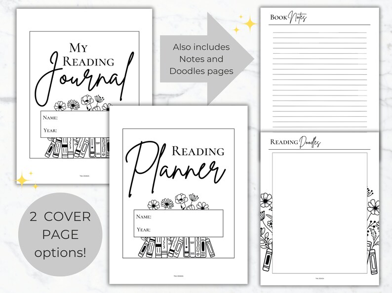 Book Reading Planner Printable Bundle Reading journal log Book reading tracker planner insert Book review journal Book reader gift book club