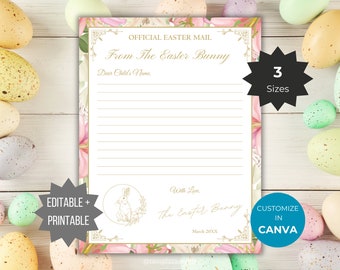 Letter from Easter Bunny printable Easter tradition Note from The Easter Bunny Letter Easter note template letter Easter Basket stuffer kid