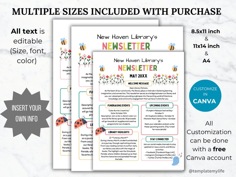 Newsletter Flyer.pdf Spring Newsletter Flyer Printable Community Newsletter Template Library ...