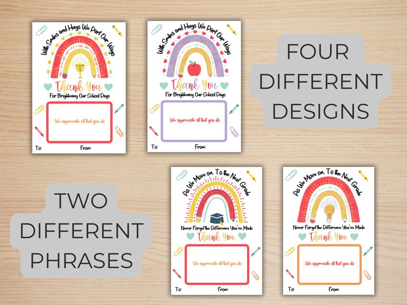 End of Year Teacher Gift Card Holder Printable Teacher Appreciation ...
