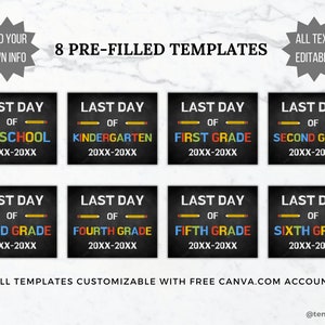 Last Day of School Chalkboard Sign Template Elementary School ...