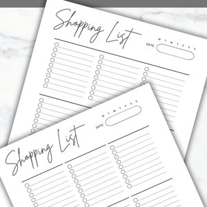 Editable Grocery List Printable Shopping List Printable Grocery Template Shopping Template Food Shopping Planner for Shopping Checklist A5