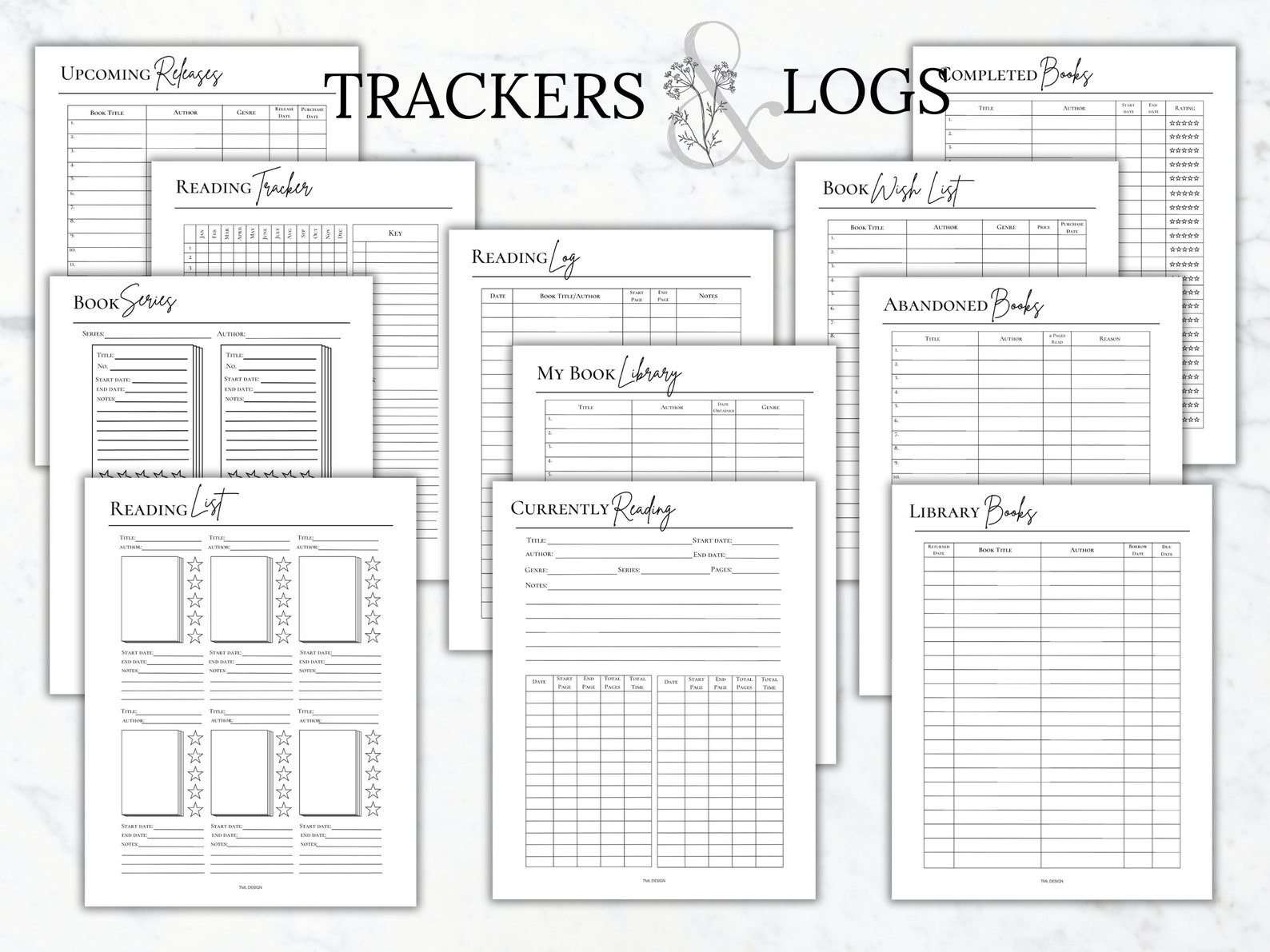 Book Reading Planner Printable Bundle Reading Journal Log Book Reading ...