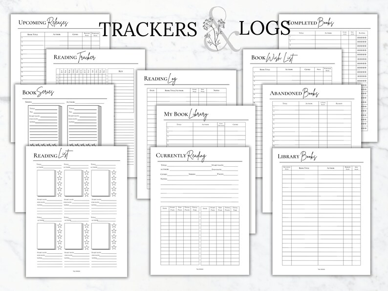 Book Reading Planner Printable Bundle Reading journal log Book reading tracker planner insert Book review journal Book reader gift book club