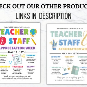 Teacher and Staff Appreciation Week Letter Flyer PTO PTA Handout ...