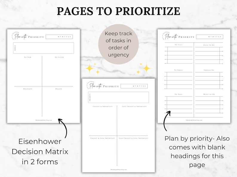 Brain Dump Planner Printable Brain dump journal page task tracker daily task planner to do list task priority tracker weekly task planner