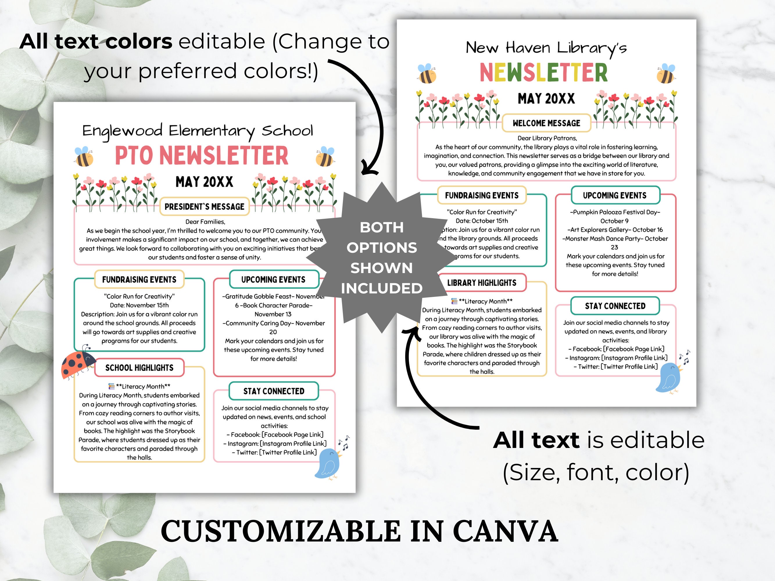 May PTA Newsletter Flyer Printable PTO School Newsletter Flyer Editable ...