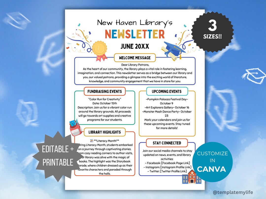Graduation Newsletter Flyer Printable Summer Community Newsletter Graduation Newsletter Flyer Printable Summer Community Newsletter