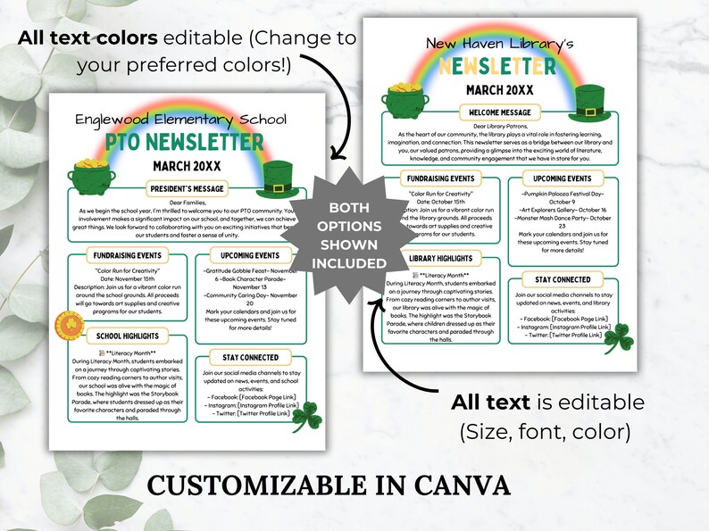 March PTA Newsletter Flyer Printable PTO School Newsletter Flyer ...