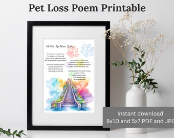 Pet Loss regalo imprimible pérdida de mascotas poema pared arte impresión digital tarjeta de pérdida de mascotas regalo para la pérdida de mascotas poema conmemorativo de mascotas sentimental arte de pared de pérdida de mascotas