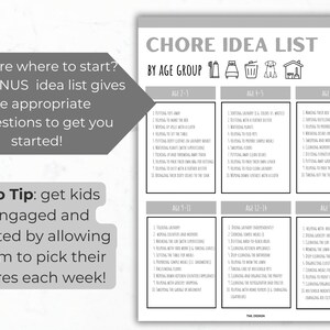 Kids Chore Chart Printable Kids Routine Chart Editable Classroom Chore ...