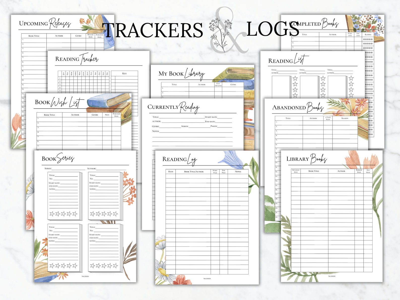 Reading Journal Folder Book Reading Journal Printable Bundle Reading Planner Log Book Reading ...