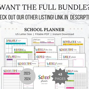 Kids Daily and Weekly Schedule Printable Bundle Kids Schedule Editable Homeschool schedule Printable Daily and Weekly Routine chart for kids