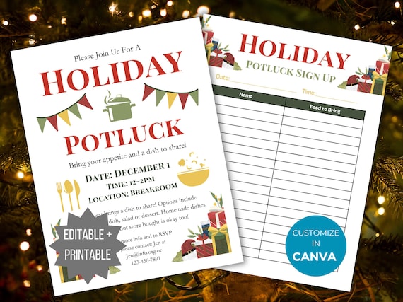 Printable Potluck Flyer Back To School Potluck Sign Up Sheet Template