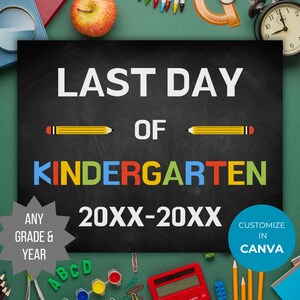 Editable Last Day of School Sign Template Chalkboard School Sign ...