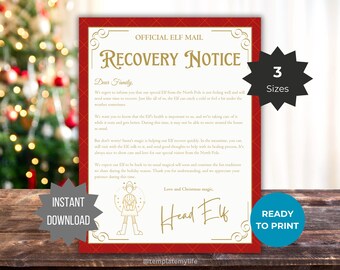 Lettre de récupération elfe imprimable courrier elfe père Noël lettre arrivée elfe tradition Noël activité enfant modèle lettre elfe pôle nord mail kit elfe