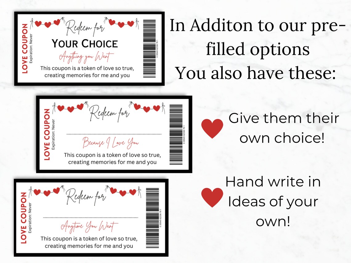 Love Coupon Book Printable Editable Love Coupons Couple - Etsy
