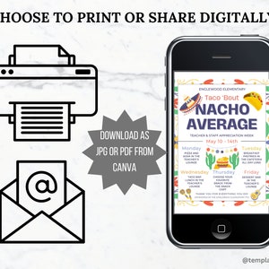 Nacho Average Teacher and Staff Appreciation Week Flyer Template Taco ...