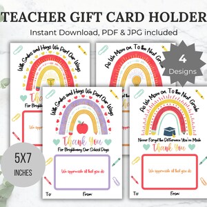Porte-carte cadeau enseignant de fin d'année à imprimer Cadeau de remerciement pour enseignant Carte de remerciement enseignant pour tuteur entraîneur Carte cadeau d'aide