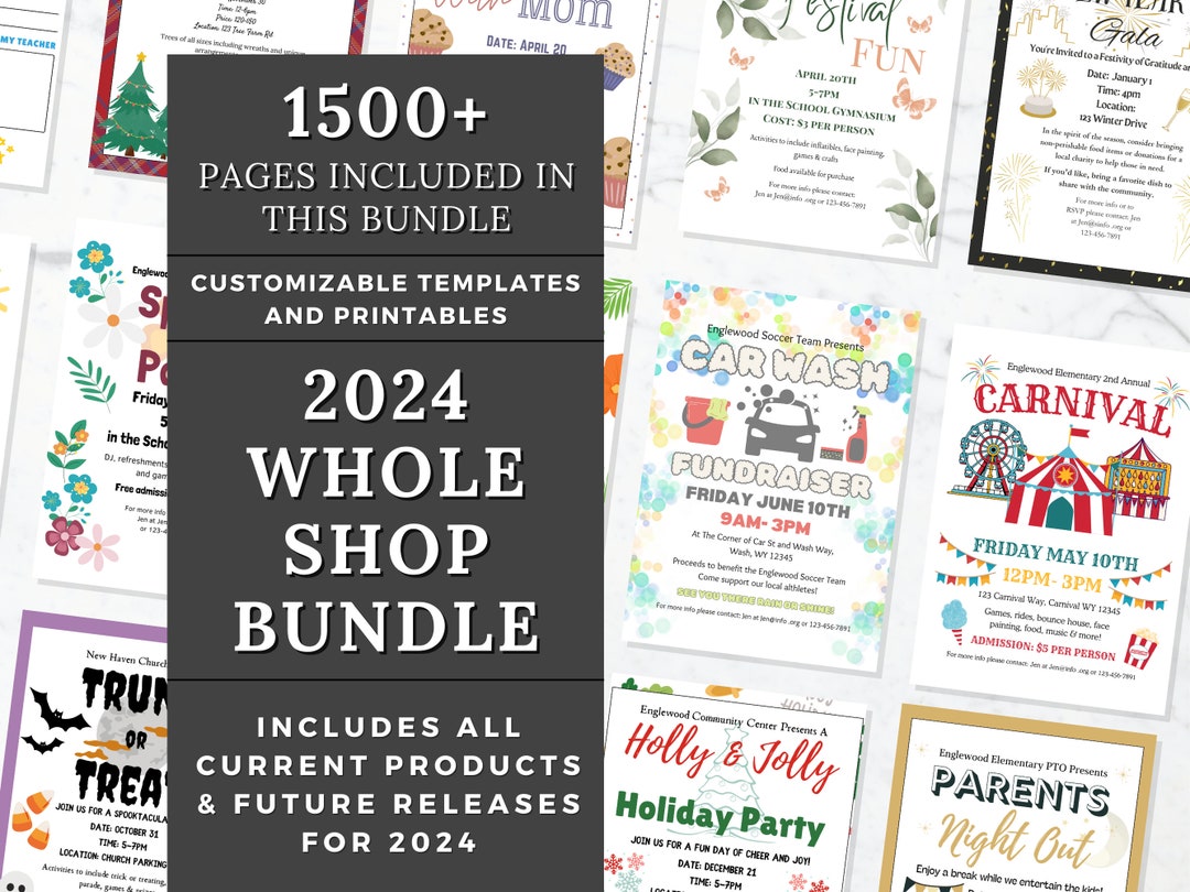Event Fundraising Flyer Bundle Church Community Neighborhood Party ...