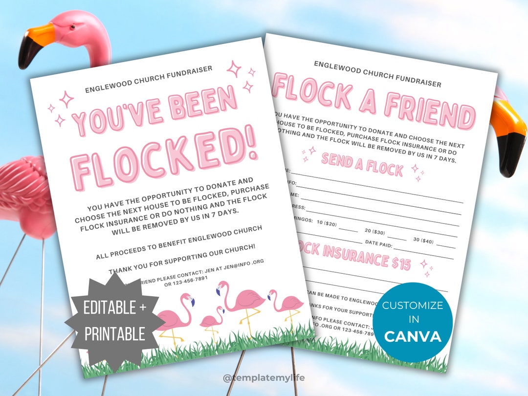 Flock My Yard Form and Notice Template Bundle Flock a Friend Printable ...
