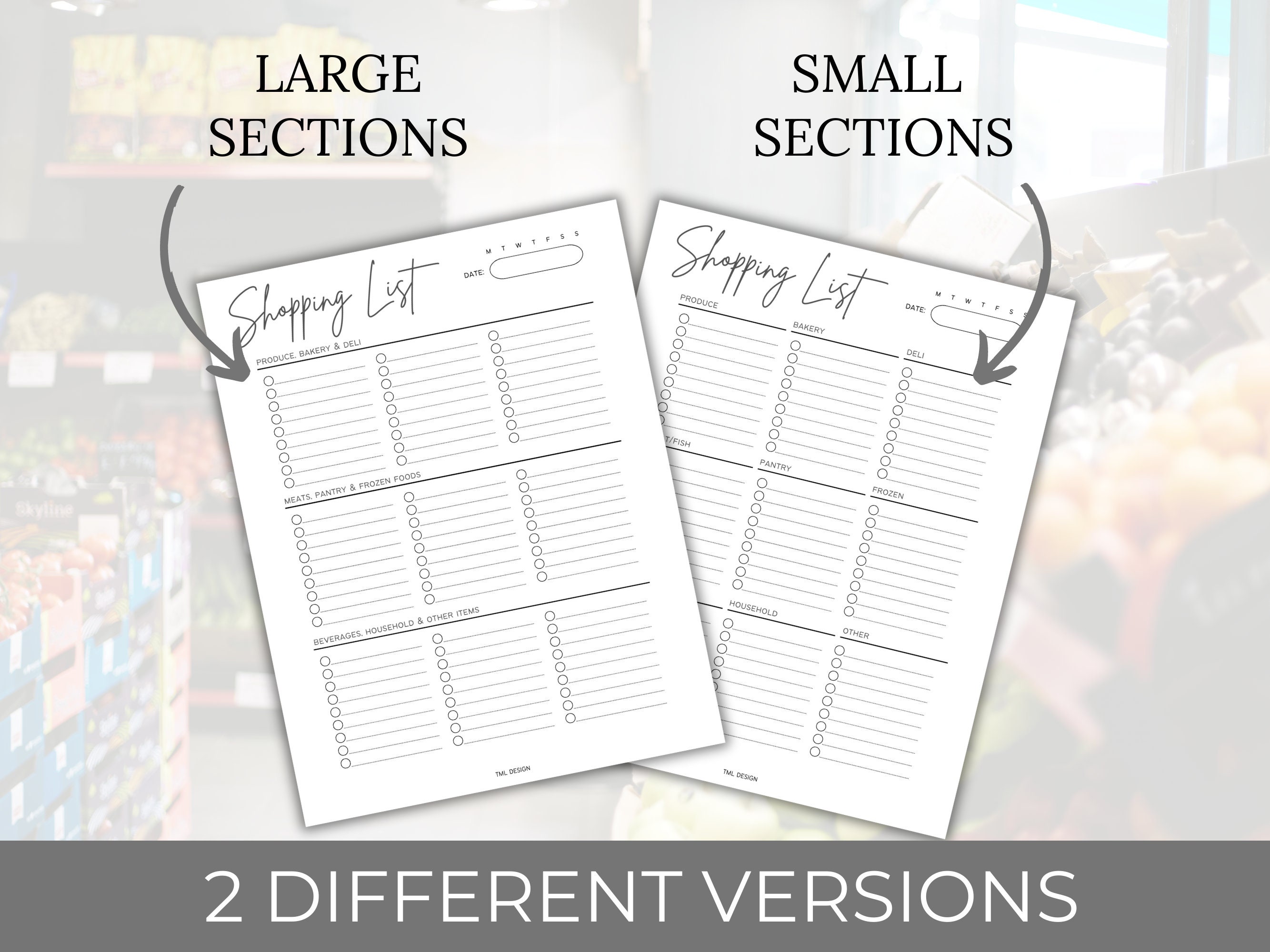 Editable Grocery List Printable Shopping List Printable - Etsy New Zealand