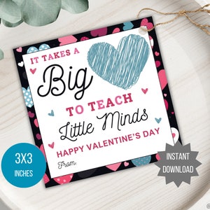 Valentinstag Geschenkanhänger Erzieher Valentinstag Karte Valentinstag Geschenkanhänger für Grundschullehrer Valentinstag