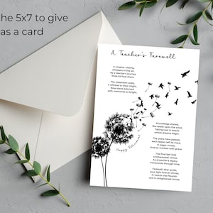 Teacher retirement gift printable for retiring teacher poem wall art digital print teacher retirement card teacher home wall decor present