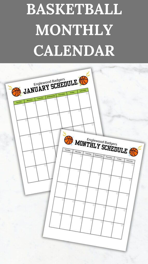 Basketball Season Calendar Template Monthly Basketball Team Game Schedule  Editable Basketball Coach Practice Schedule Printable Calendar - Etsy