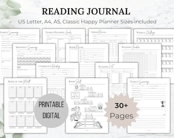 Reading Journal Printable for Book Review for Book Journal Log Reading Planner Printable Daily Reading Log Book Tracker Printable Book Log