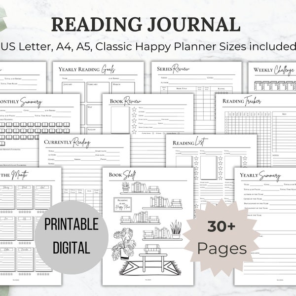 Reading Journal Printable for Book Review for Book Journal Log Reading Planner Printable Daily Reading Log Book Tracker Printable Book Log