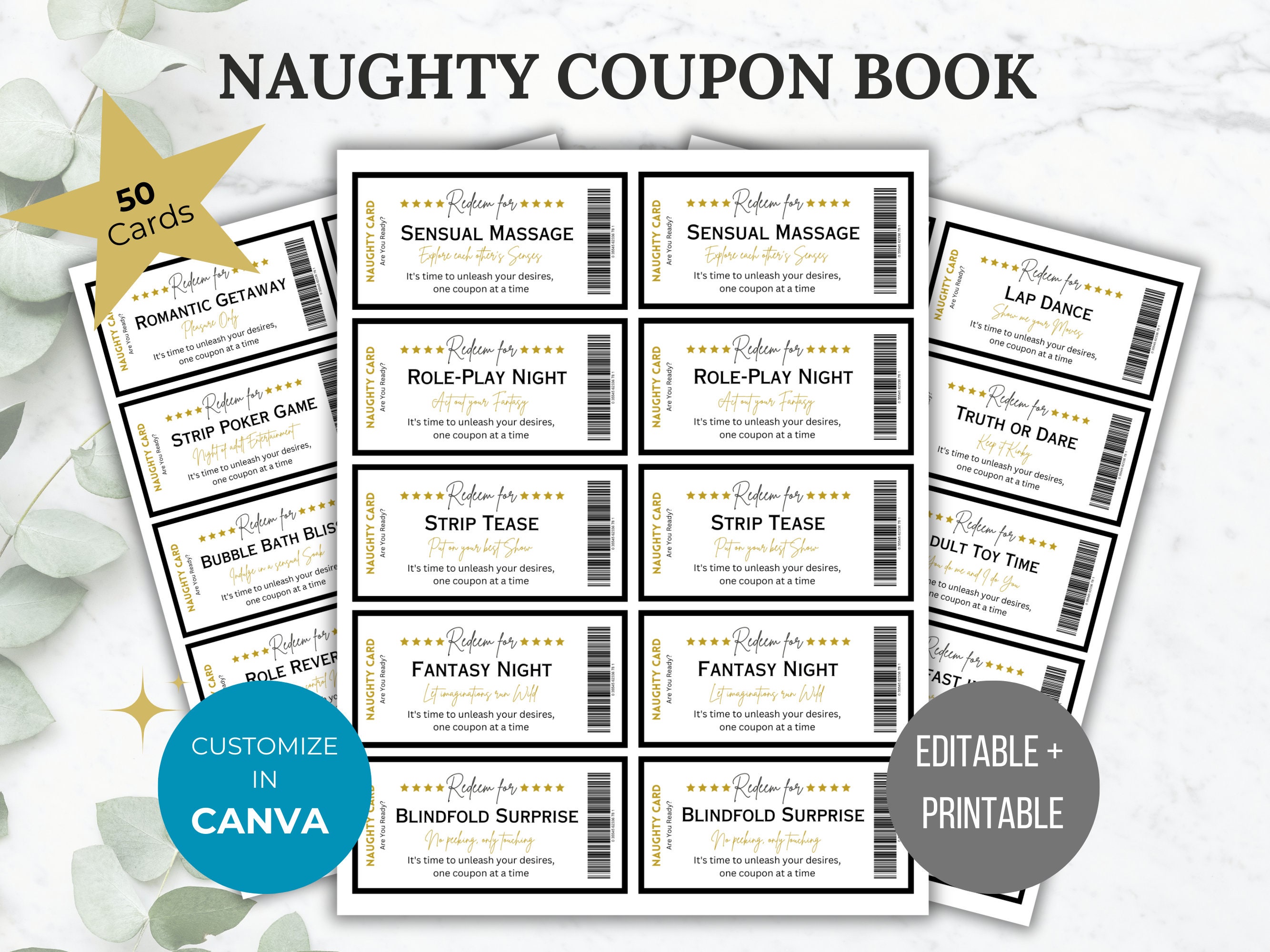 Naughty Coupon Book Printable Adult Coupons Intimate Gift photo