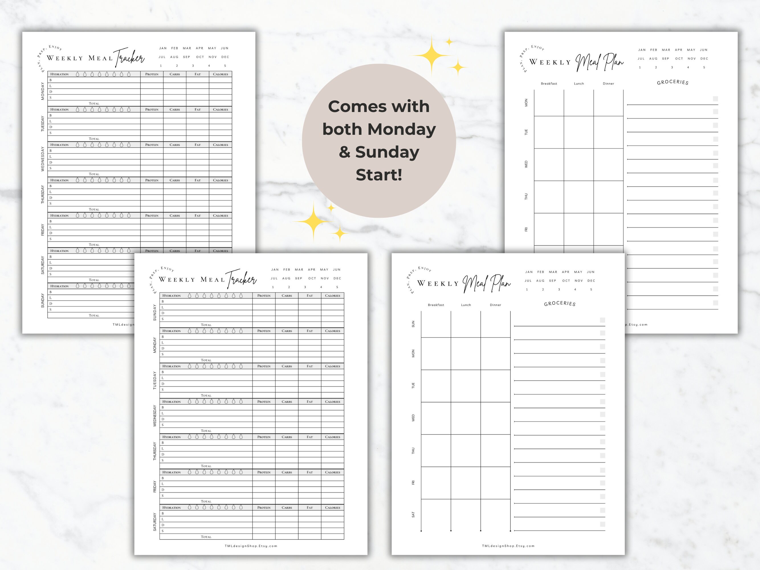 Meal Planner Printable Meal Prep Planner for Weight Loss - Etsy