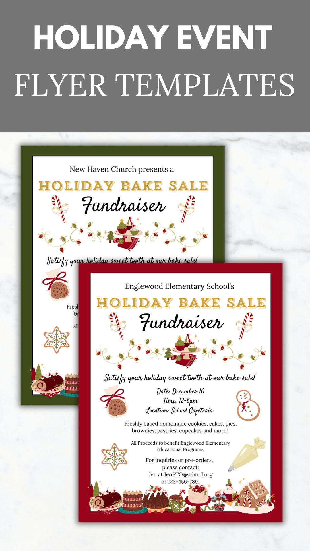 Holiday Bake Sale Fundraiser Flyer Christmas Bake Sale PTO Template Xmas  Fundraising Invite Editable Holiday School Event Flyer Winter PTA - Etsy  Israel, image size:1080x1920