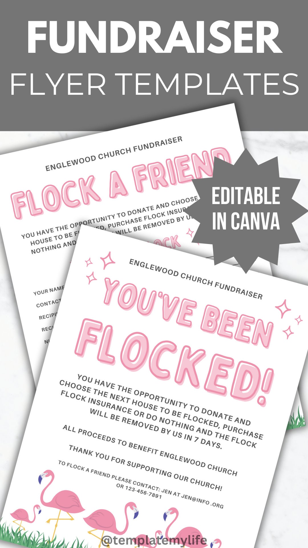 Flock My Yard Form and Notice Template Bundle Flock a Friend Printable ...
