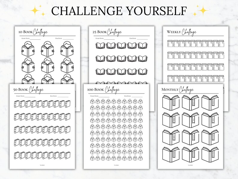 Book Reading Planner Printable Bundle Reading journal log Book reading tracker planner insert Book review journal Book reader gift book club