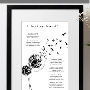Teacher retirement gift printable for retiring teacher poem wall art digital print teacher retirement card teacher home wall decor present