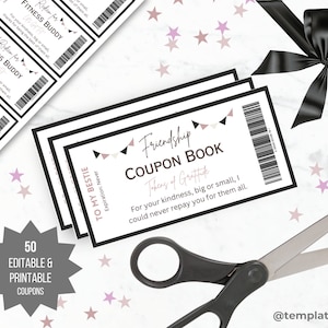 Friend Coupon Book Sister Appreciation Gift for Bestie Friendsgiving ...