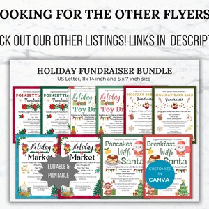 Photo with Santa Christmas Fundraiser Flyer PTO Template Holiday Fundraising invite Editable Winter School event Flyer Holiday PTA printable image 6